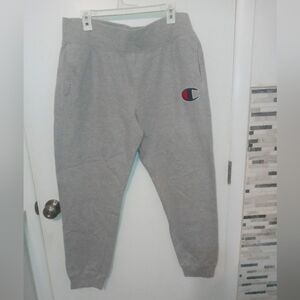 Champion Reverse Weave Embroidered Logo Gray Joggers w Pockets XL